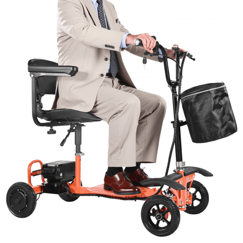 Foldable 4-Wheel All-Terrain Electric Mobility Scooter, 8° Climbing Ability, 120 kg Load Capacity, with 48 V 5.2 Ah Lithium Battery, for Adults, Seniors, and People with Disabilities